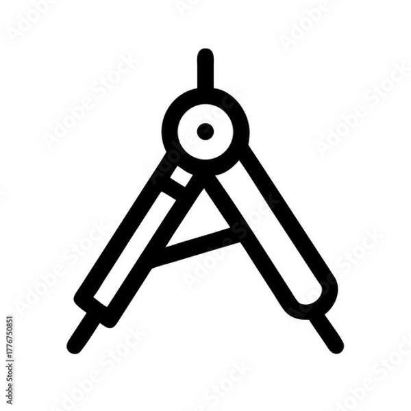 Fototapeta drafting compass, technical drawing tool, geometry compass, precision drawing instrument, engineering compass, architect compass, mechanical drawing compass, drawing compass icon, geometry tool icon, 