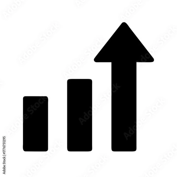 Fototapeta growth arrow, upward arrow, progress icon, success arrow, business growth, increasing trend, upward trend, performance indicator, financial progress, upward direction, improvement arrow, economic grow