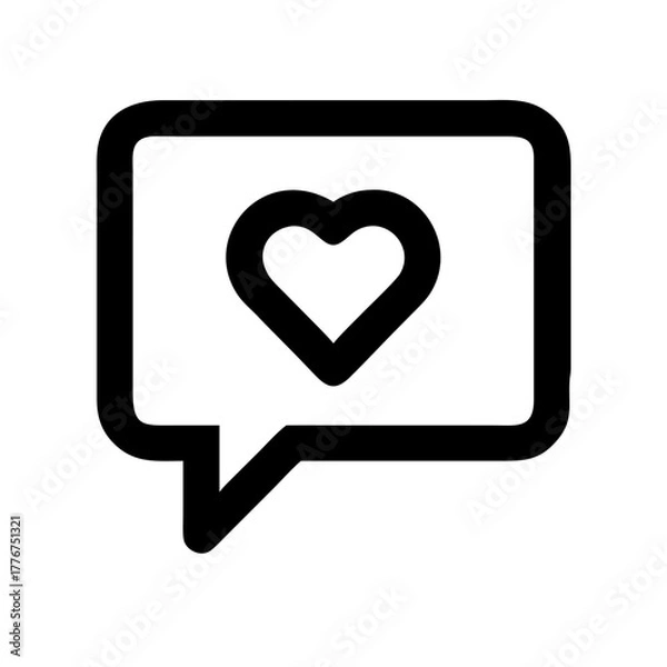 Fototapeta heart comment icon, heart message icon, like comment icon, love comment icon, feedback heart icon, favorite comment icon, social media heart icon, chat heart icon, communication heart icon, conversati