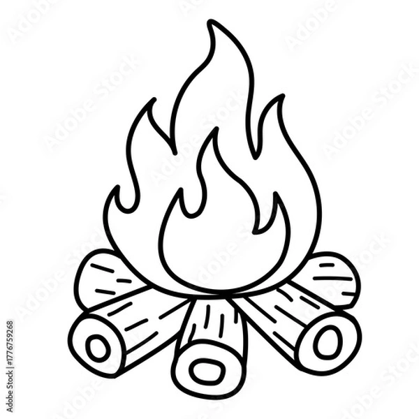 Obraz Small Bonfire Illustration – Cozy Campfire Vector Design