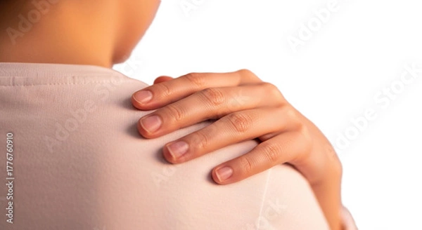 Fototapeta Comforting Hand on Shoulder Showing Support and Compassion Transparent Background