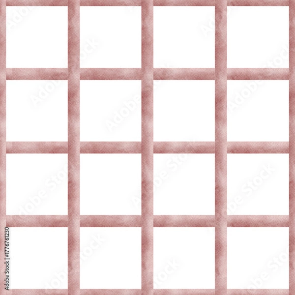 Fototapeta Watercolor seamless pattern purple pink checkered lines. Hand-drawn illustrations isolated from background. Rectangular print for textiles, fabrics, packaging, apparel, printing, Halloween.