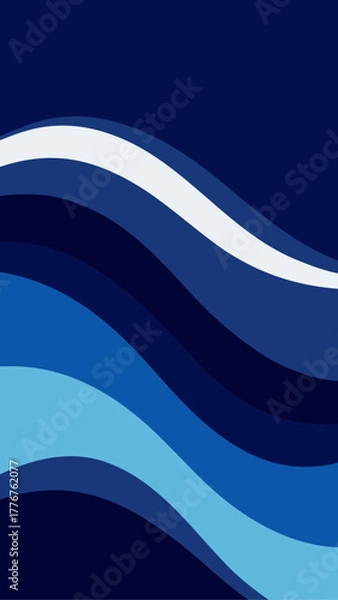 Fototapeta Abstract wavy lines in shades of blue and white art