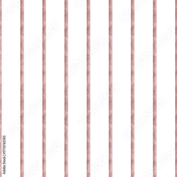 Fototapeta Seamless pattern with purple pink stripes and lines. Hand-drawn watercolor illustration isolated from background. Geometric print for textiles, fabrics, packaging, apparel, printing, Halloween