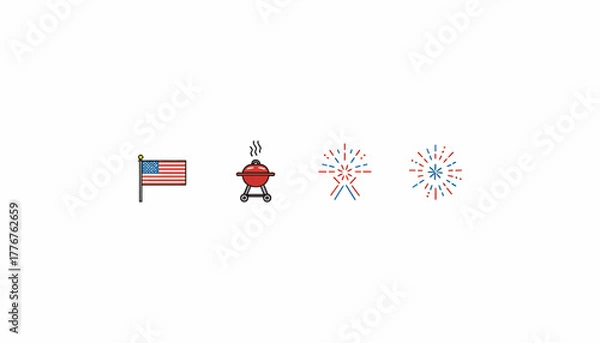 Obraz Illustration of a Bald Eagle Perched on an Ornate Green Column Against a Minimalist White Background