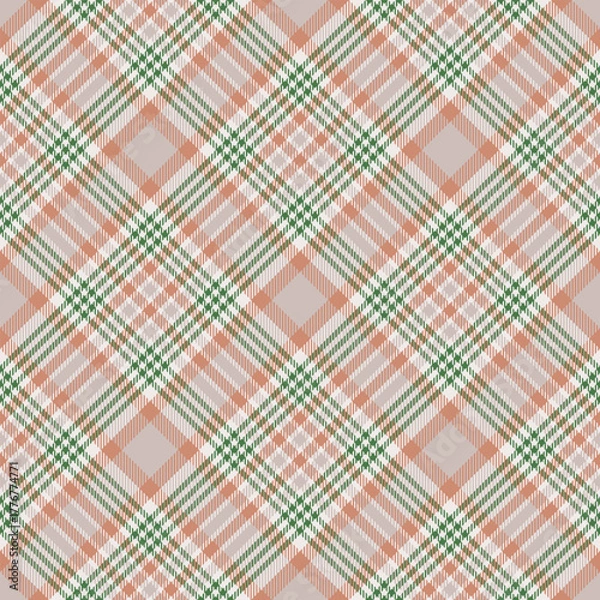 Fototapeta Seamless beige color check heart pattern.Repeating patern plaid. Checkered design for prints.Repeated tartan fabric.Vector scottish fabriс. Ekose texture. Madras flannel.Checker line.Stripe gingham.

