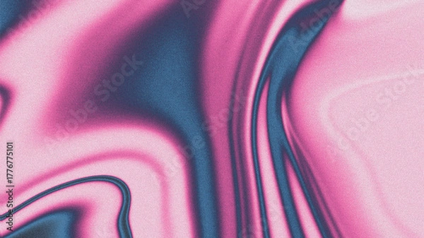 Obraz Abstract pink and teal liquid marble texture with flowing organic shapes.