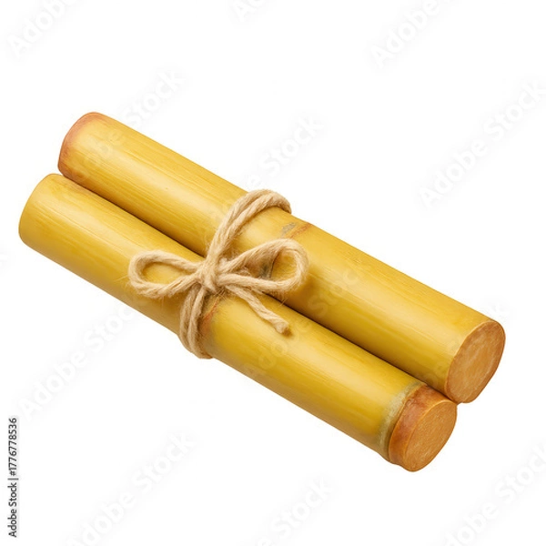 Fototapeta Short sugarcane bundle tied with twine — transparent png