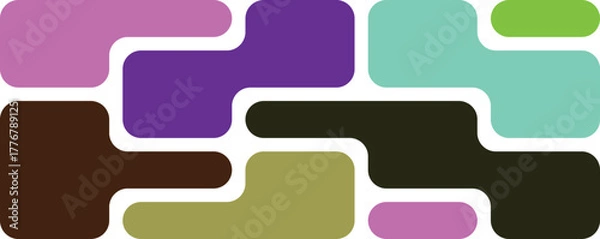 Fototapeta Modern abstract colorful interconnected rounded shapes pattern