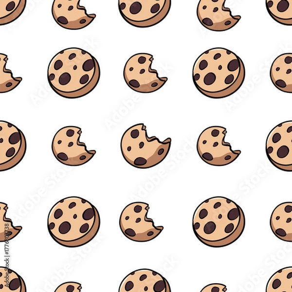 Fototapeta Chocolate cookie pattern