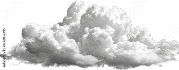 Fototapeta A large, fluffy cumulus cloud in grayscale