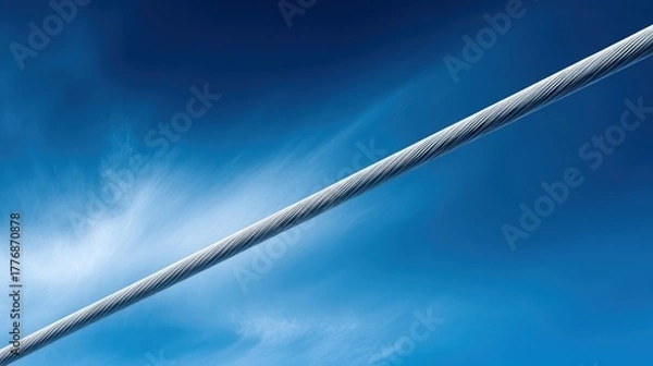 Obraz Steel Cable Sky: Infrastructure & Technology Stock Photo, Background, Abstract