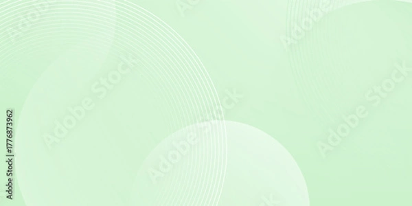 Fototapeta Minimalist soft Abstract Background in Gradient green and white Tones with Circles. Circle effect style geometric, abstract background.