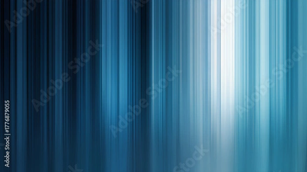 Fototapeta A rich blue-to-cyan gradient on a white background, with smooth, polished textures that enhance the feeling of freshness and clarity.  Vertical lines in varying opacity create a smooth texture