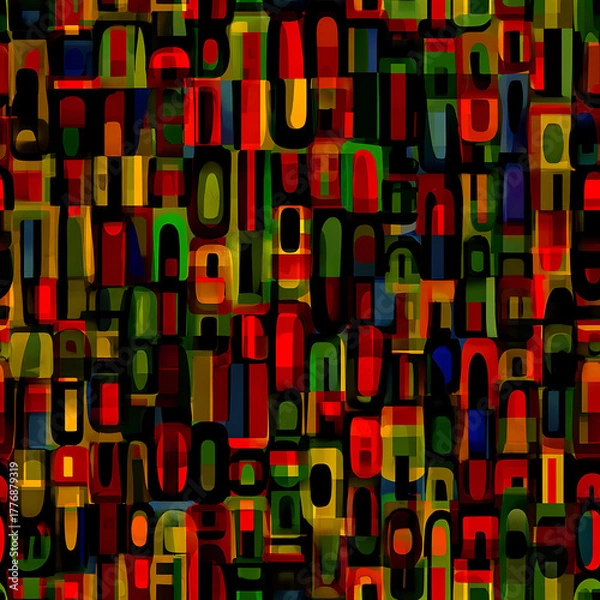 Fototapeta Vibrant Geometric Abstract Seamless Tile Pattern