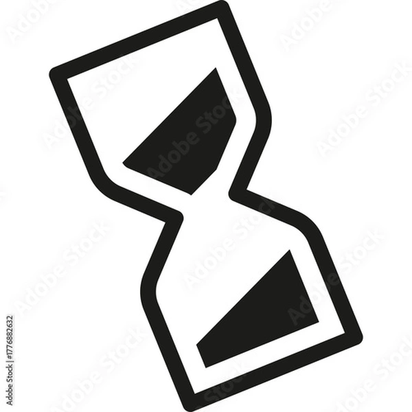 Fototapeta Black Hourglass Icon Symbol Representing Time Passing And Measurement On A White Background