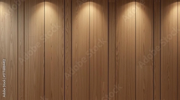 Fototapeta Warm Wooden Texture with Vertical Light Patterns
