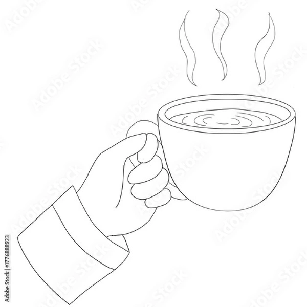 Obraz ホットドリンクアイコン風（手とカップのみ）
