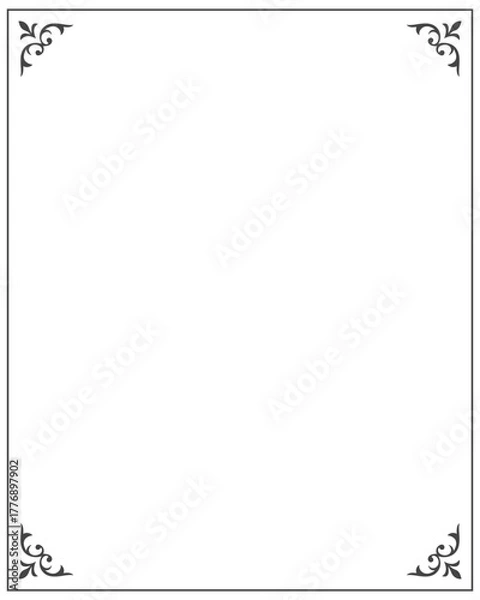 Fototapeta Minimal White Funeral Card Design with Leaf Border