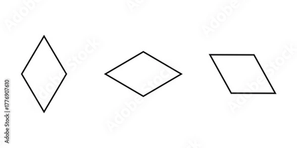Fototapeta Rhombus Shape in Geometry. Geometric Shapes.