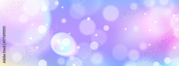 Fototapeta Surreal background with oversized bokeh and glittering details. Colorful gradient with dreamlike elements and copy space. Stock vector illustration in surreal style.