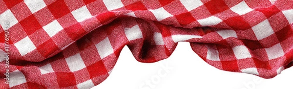 Obraz Red and white checkered fabric draped