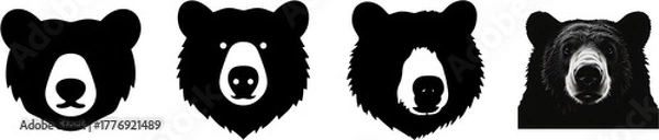 Obraz クマ　動物　生き物　シルエット　イラスト