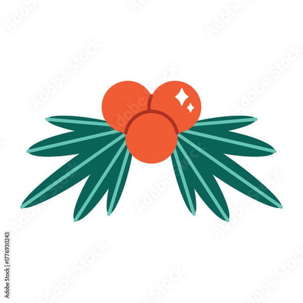 Fototapeta Vibrant Flat Design Cherry Fruit Vector Illustration