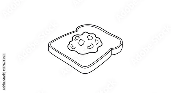 Fototapeta Isometric toast illustration with toppings on transparent background