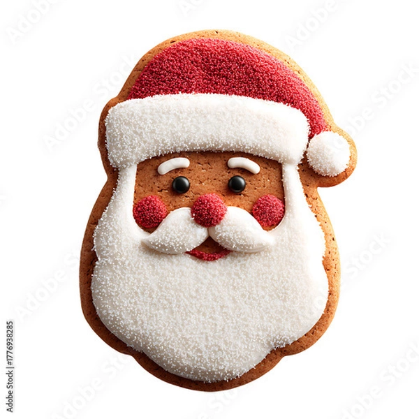 Obraz santa claus face made from gingerbread