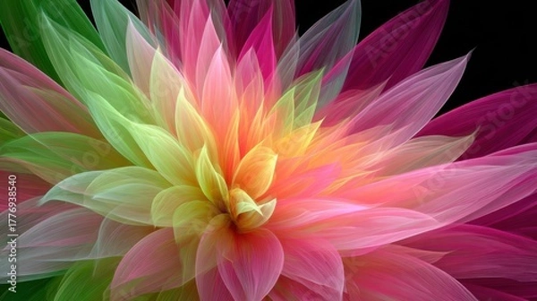 Fototapeta Vibrant Flower Abstract Art with Colorful Petals and Soft Light