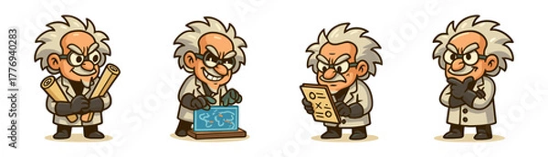 Obraz Scientist cartoon icons ,invention, technology, research, genius, science