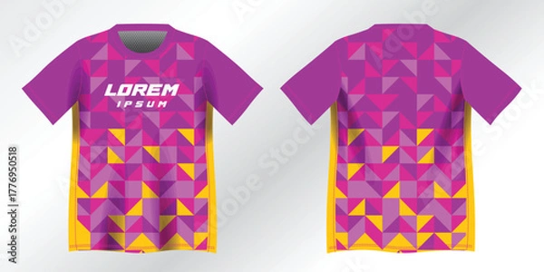 Fototapeta abstract purple and pink background pattern for sport jersey design mockup