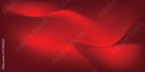 Fototapeta Red Vibrant Smooth Surface Backdrop. Neon Vivid Bright Trendy Background. Rose Dark Vibrant Wavy Gradient Mesh. Dark Rose Wavy Gradient Mesh. Blank Color Blood Blurred Texture Illustration.