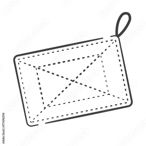 Fototapeta 角にループ紐のついたシンプルな雑巾のイラスト