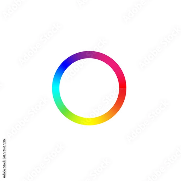 Obraz Full Spectrum Rainbow Color Wheel Ring Vibrant Gradient Circle Vector Illustration