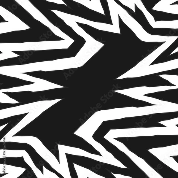 Fototapeta Abstract background with rough and jagged geometric lines pattern and with some copy space area