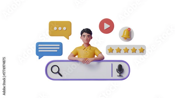 Obraz Engage your audience with a vibrant modern search and feedback interface design