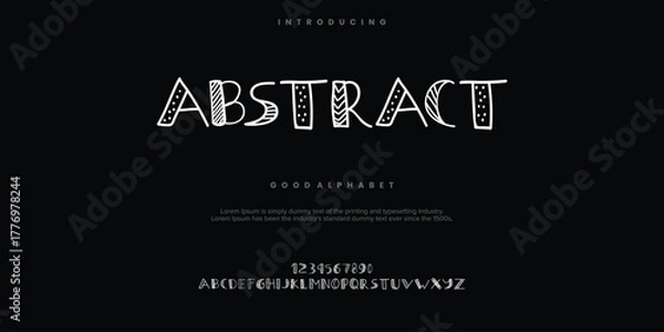 Obraz Abstract Fashion font alphabet. Minimal modern urban fonts for logo, brand etc. Typography typeface uppercase lowercase and number. vector illustration
