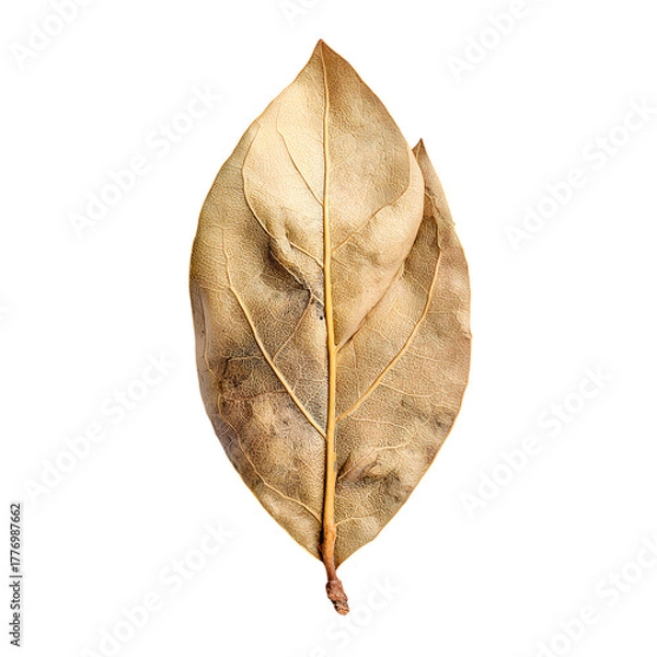 Fototapeta Dried leaf isolated on transparent background.