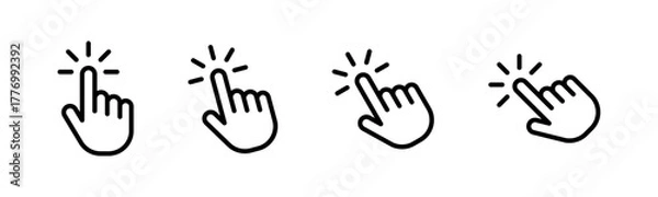 Obraz Click hand cursor icon set
