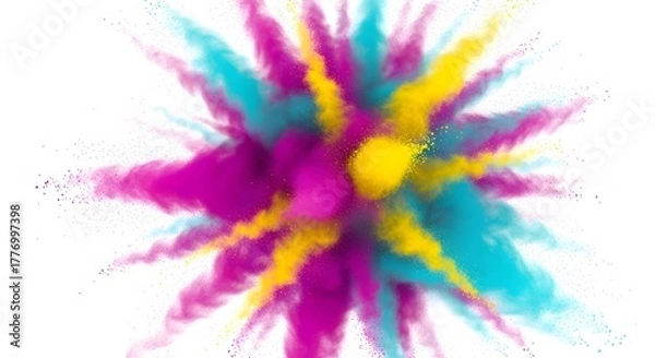 Fototapeta Vibrant Abstract Explosion of Color on White Background