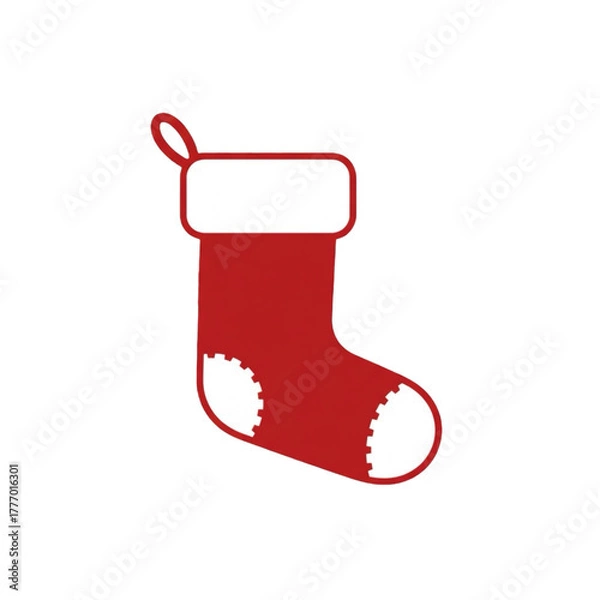 Fototapeta Christmas sock isolated on white
