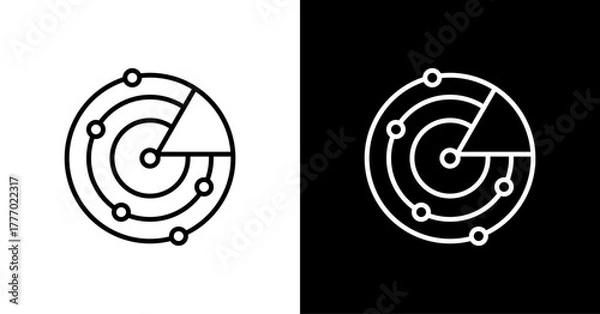 Obraz Radar  White Icon Set Design