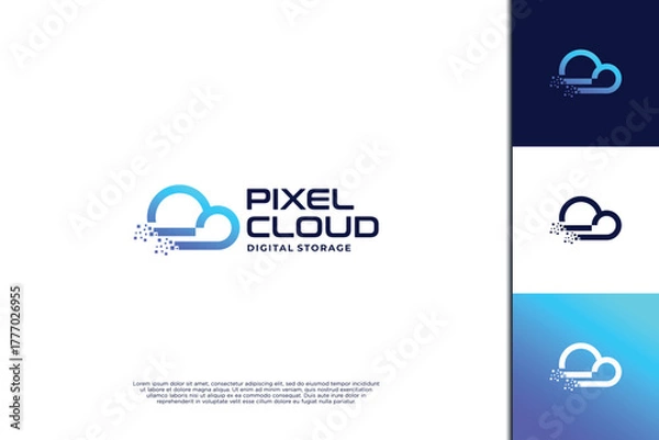 Obraz Cloud pixel logo design template