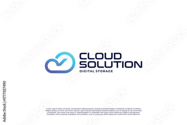 Obraz Cloud solution logo design template