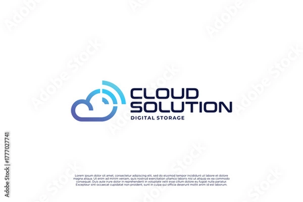 Obraz Cloud solution logo design template