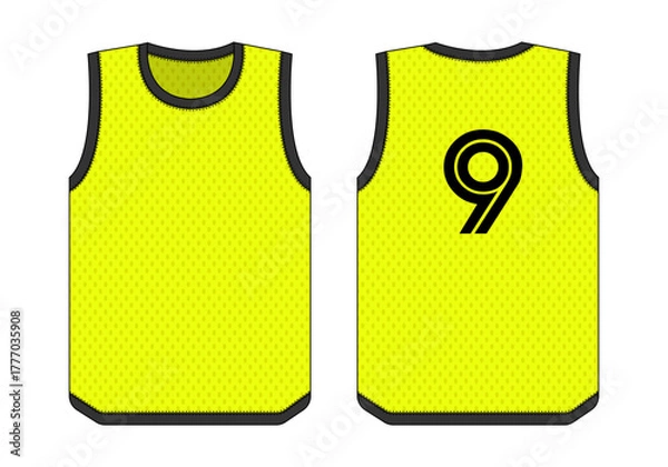 Obraz Training bibs vector template illustration / Fluorescent Yellow