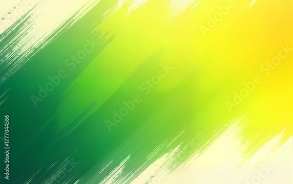 Fototapeta Abstract sports background with green and yellow gradient brushstrokes and halftone effect. dynamic grunge background. scratch and texture elements for design. Dynamic Brushstrokes. Illustration
