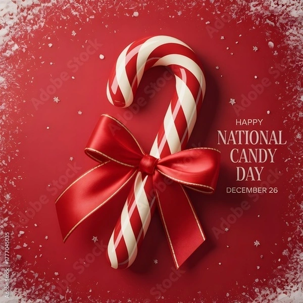 Fototapeta On December 26, enjoy National Candy Cane Day by making delicious peppermint desserts, decorating holiday cookies, and sharing sweet candy cane memories with loved ones.